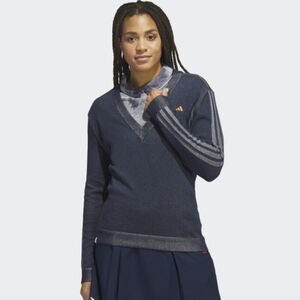 Adidas Made to Be Remade V-Neck Golf Pullover Sweater in Collegiate Navy